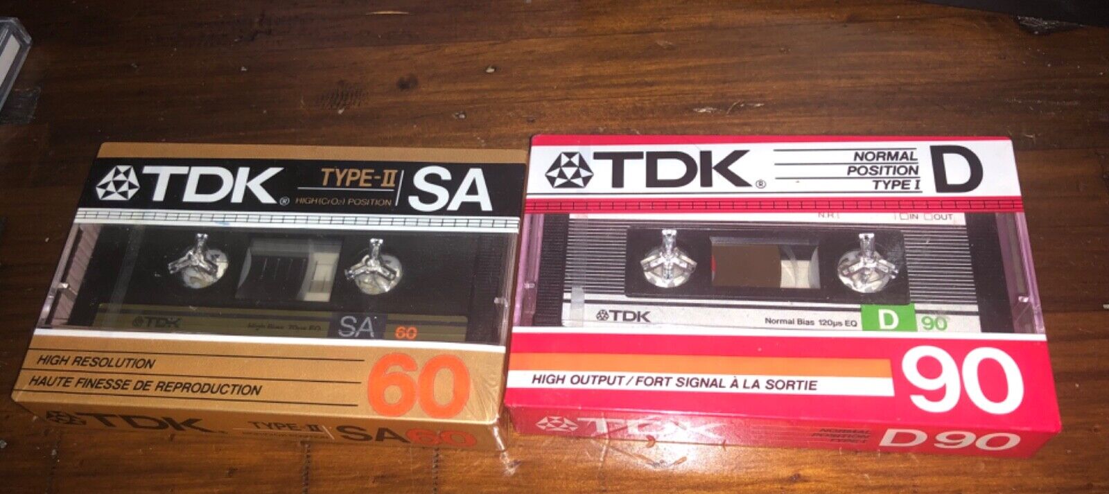 Lot Of 2 Sealed Vintage TDK Blank Cassette Tapes Type II & Normal Type I