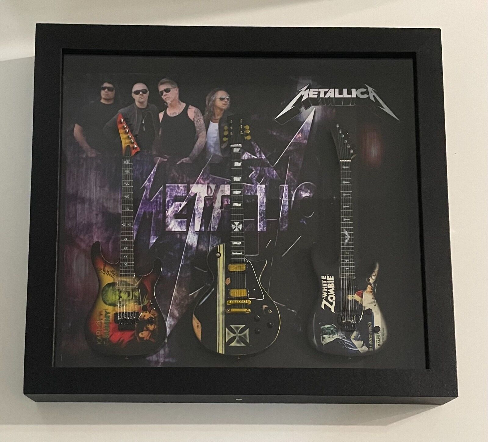 Metallica Miniature Guitar Shadow Box Wall Frame Brand New