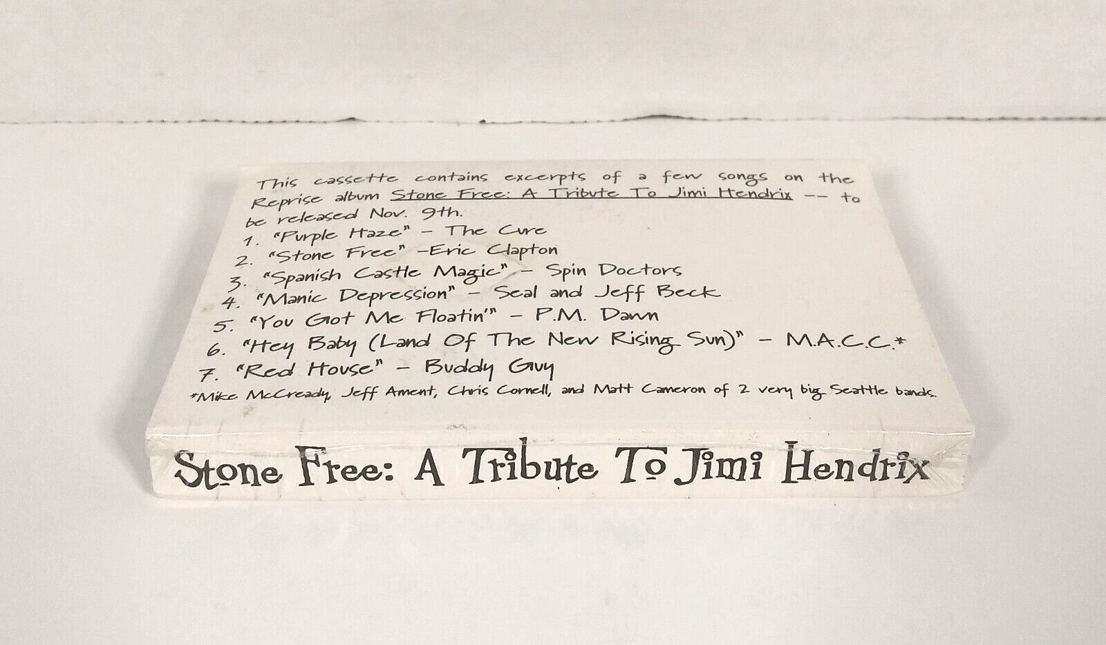 Stone Free: A Tribute To Jimi Hendrix PROMO CASSETTE TAPE (1993 Reprise) Sealed