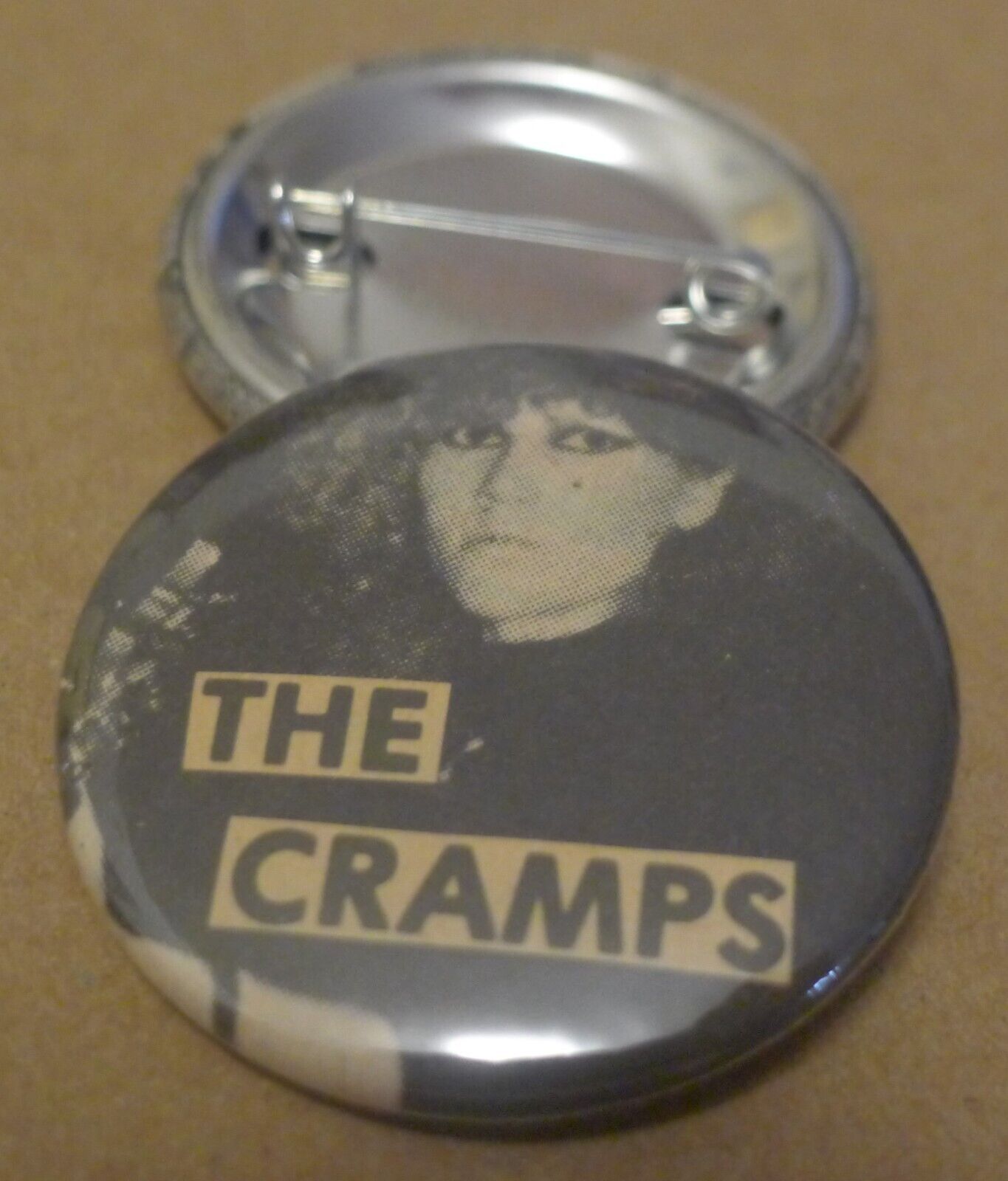 THE CRAMPS band PINBACK button PIN badge POISON IVY guitar PUNK psychobilly
