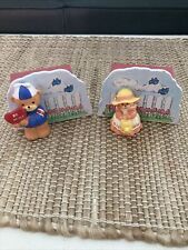 Lot Of Two Vintage Enesco Lucy And Me Bear Music Boxes 1988 Both Working picture