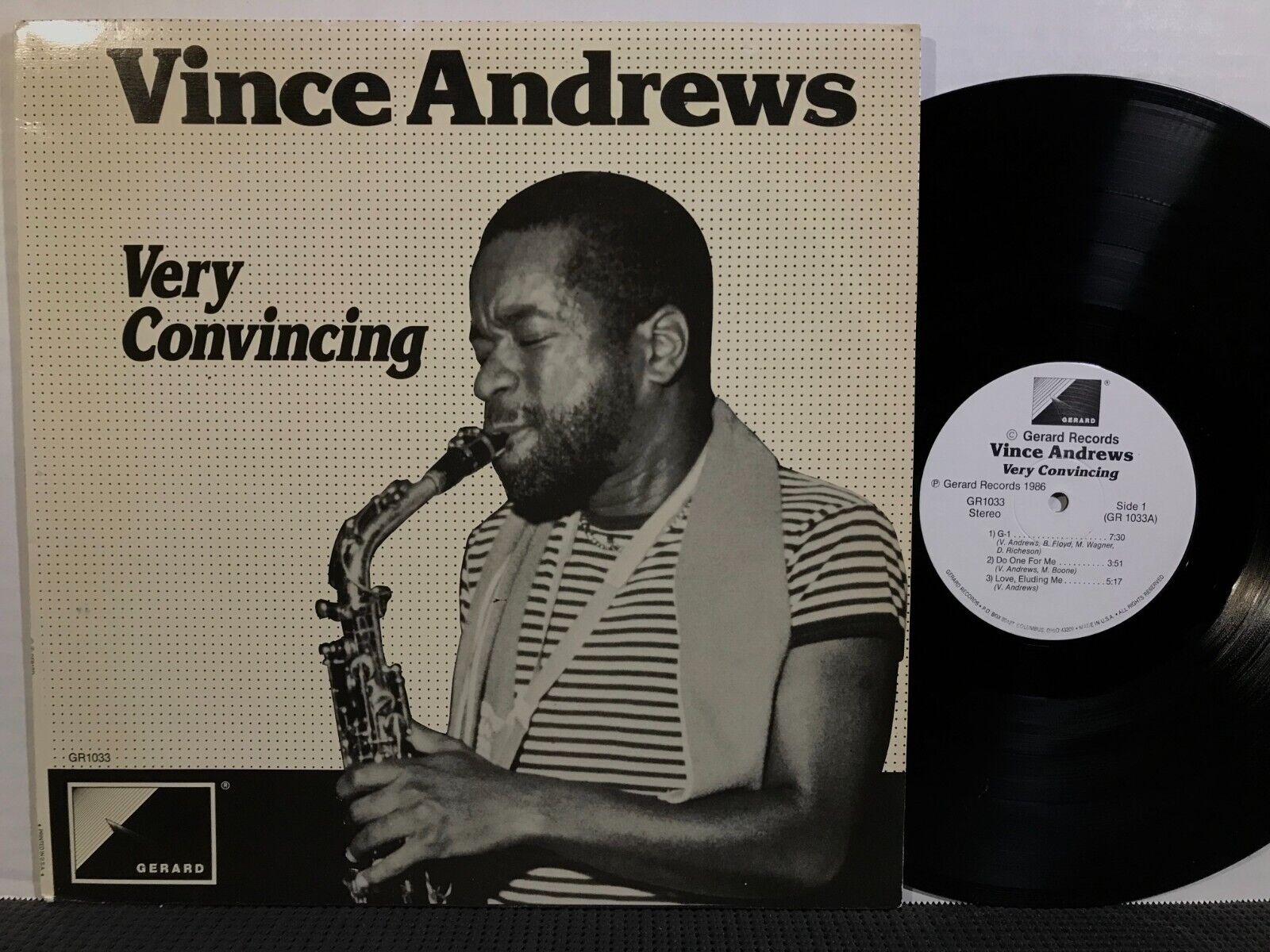 VINCE ANDREWS Very Convincing LP GERARD RECORDS STEREO 1986 Private Jazz Funk