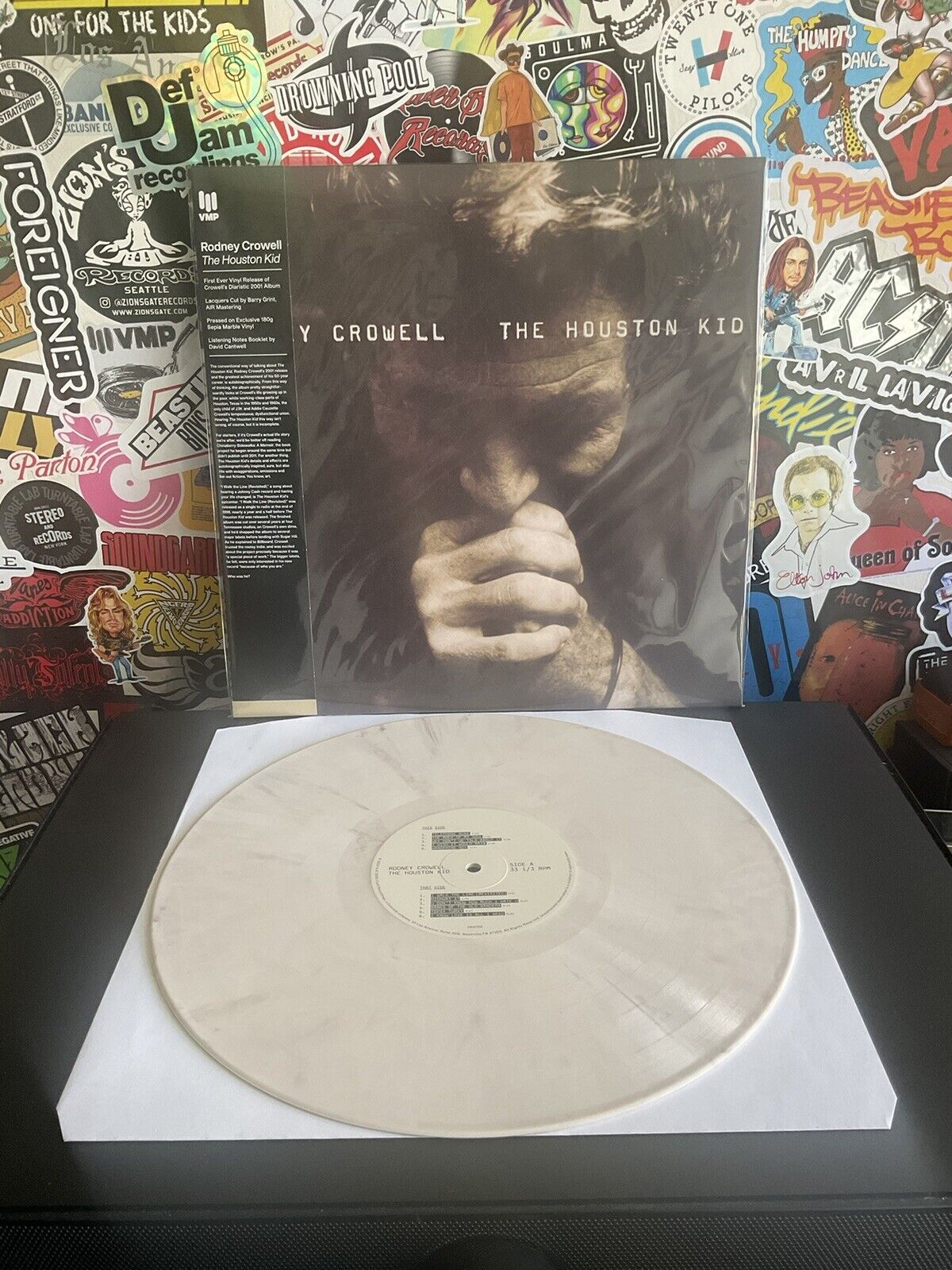 RODNEY CROWELL The Houston Kid VG++ Sepia Marble Vinyl 