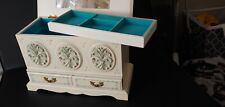 Vintage Music Jewelry Box w/mirror 2 Drawers -Price Imports -tabletop pale green picture