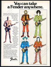 1977 Fender Precision Bass guitar paper dolls clothes art vintage print ad picture
