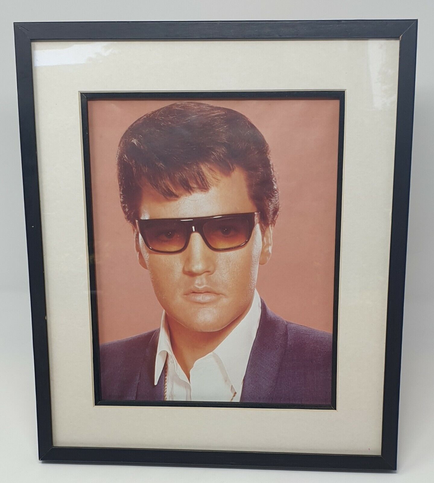 Vintage Collectors Elvis Presley Framed Picture 35cm x 29.5cm Studio Portrait VG