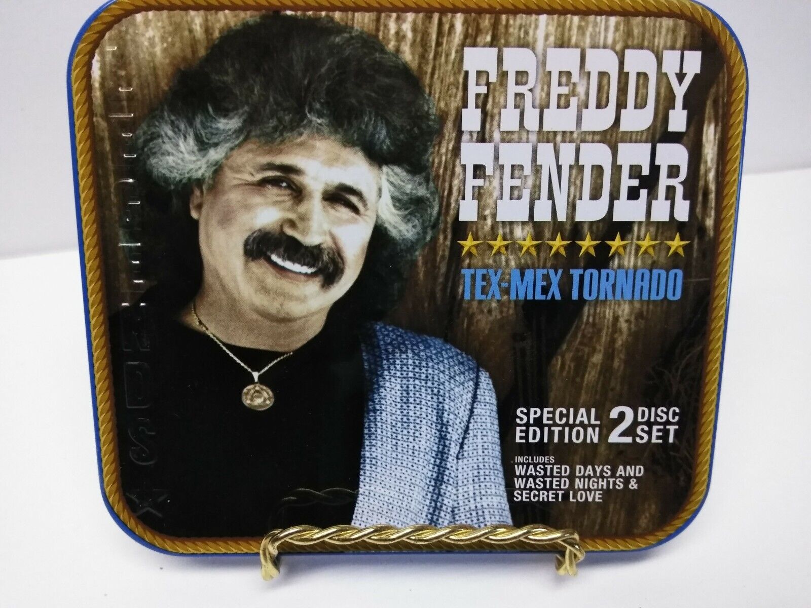 RARE FREDDY FENDER TEX-MEX TORNADO SPECIAL EDITION 2 DISC SET IN COLLECTIBLE TIN
