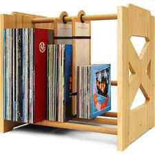 Wooden Vinyl Record Holder, 80-100 LP Storage, Adjustable Divider, Easy Assembly picture