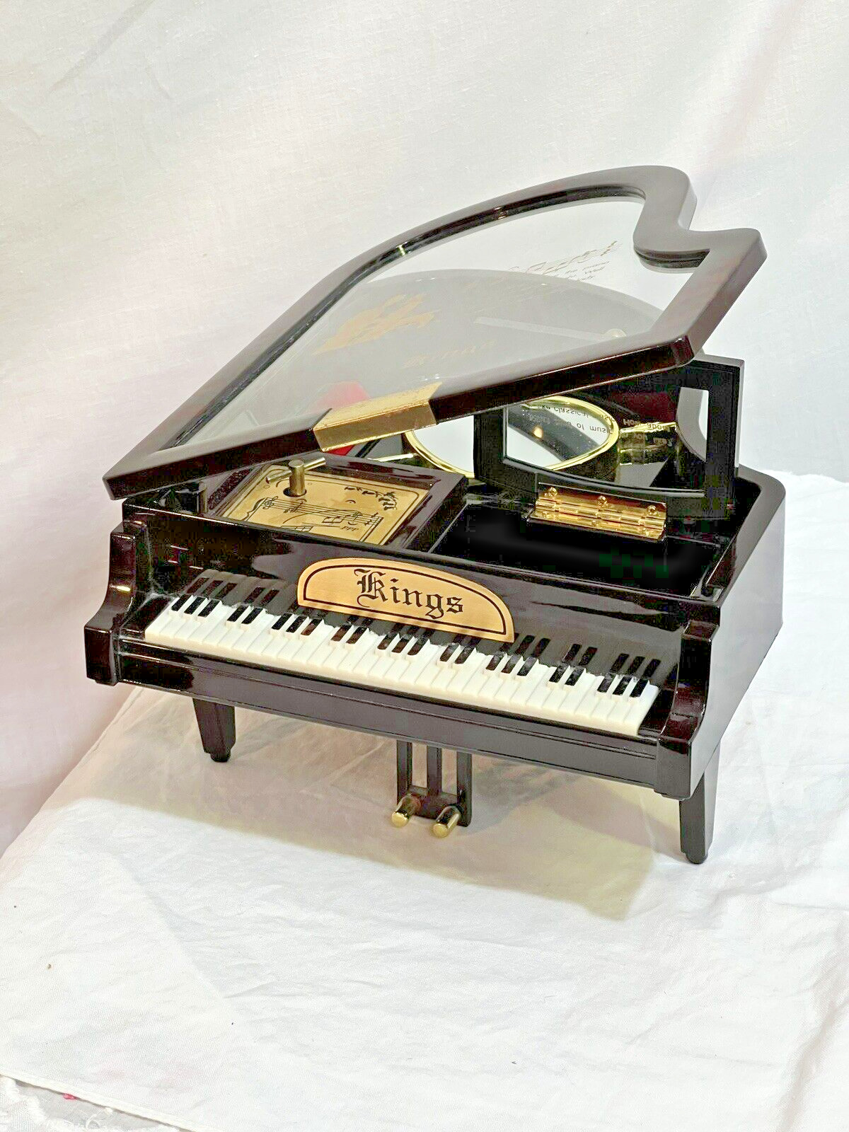 Vintage Antique Baby Grand Piano Style Jewelry Music Box p