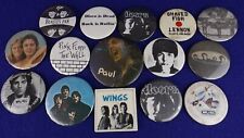 Vintage Lot Of 1970's Rock Music Pinback Buttons The Beatles Wings And More picture