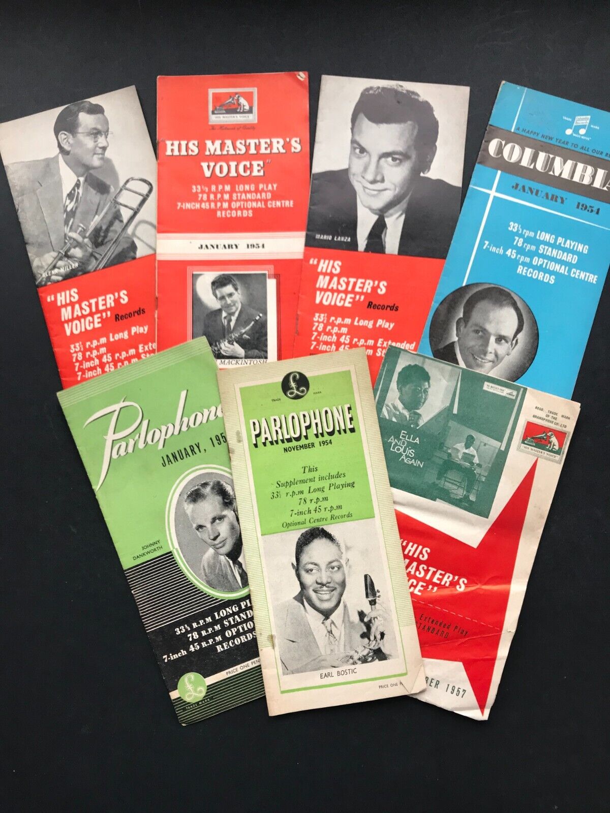 Vintage Music 1954 Columbia HMV  Parlophone New Record Release Leaflets