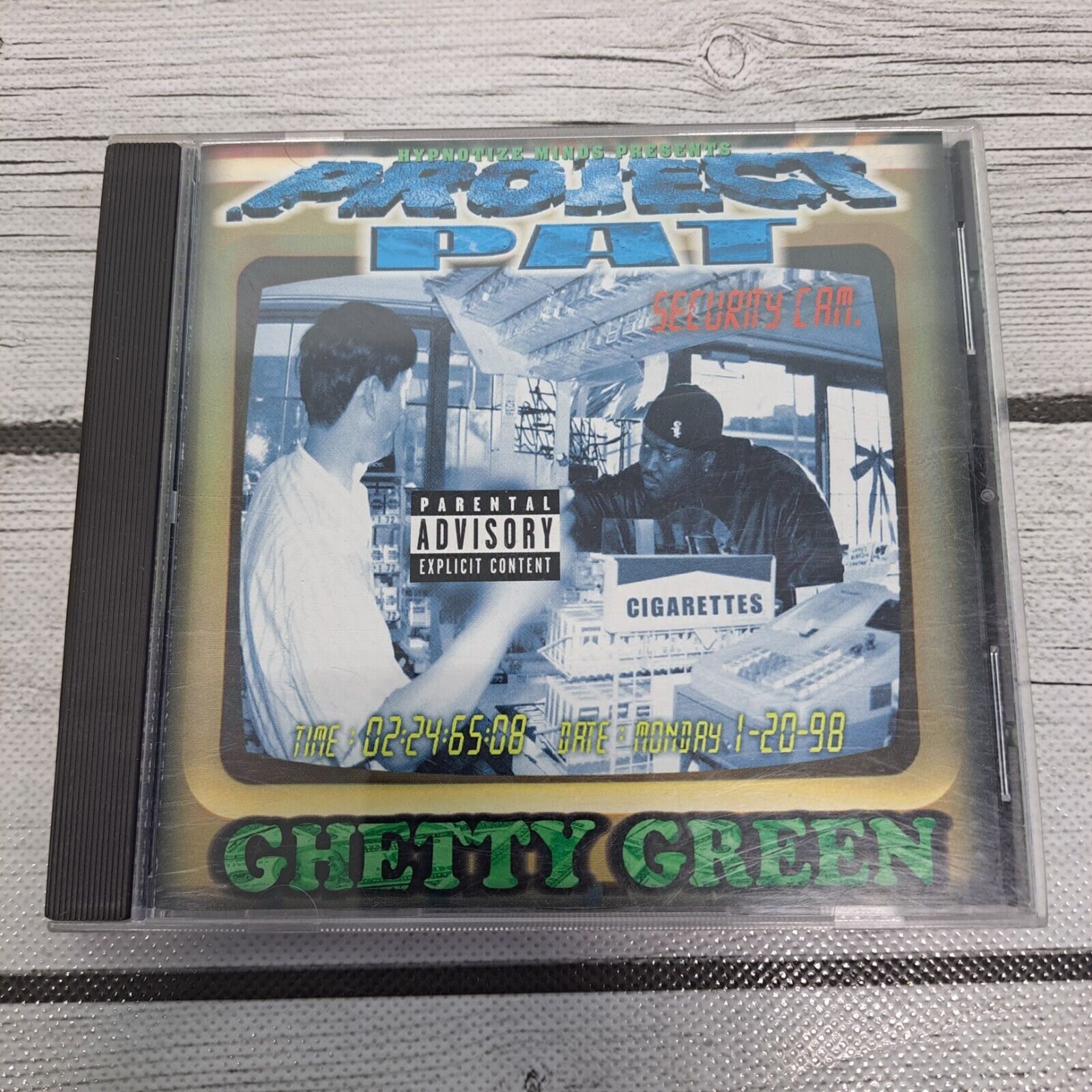 Project Pat Ghetty Green CD Rare OOP Three 6 Mafia Juicy J Hypnotize Minds Rap