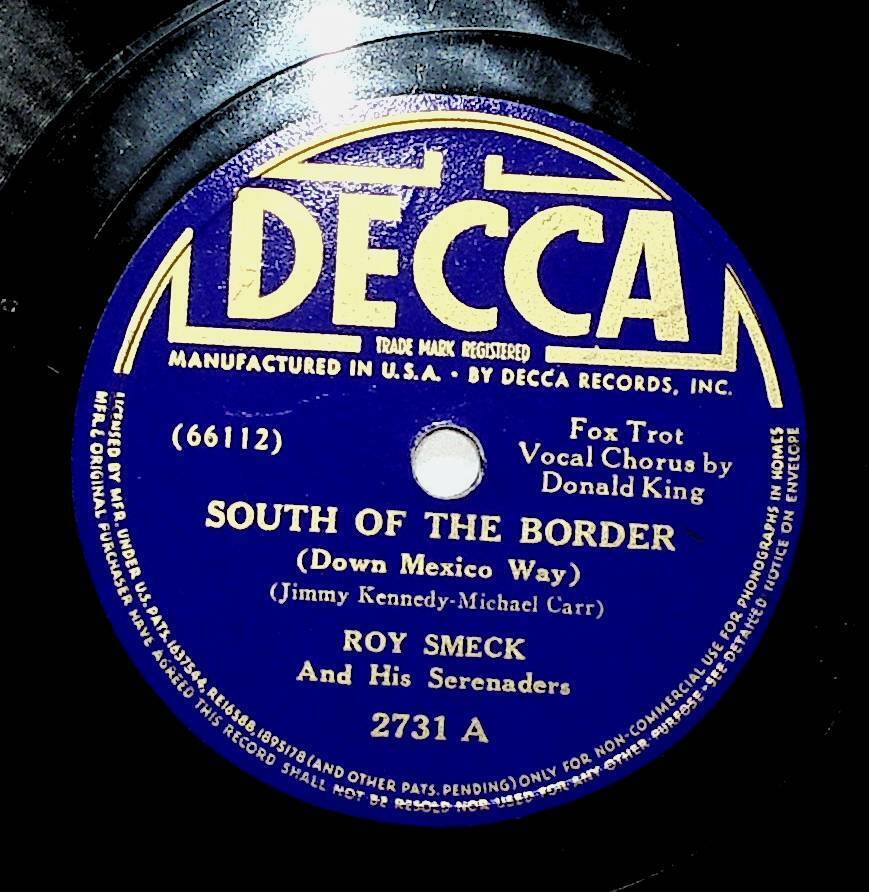 Roy Smeck & Serenaders South Of The Border / Out Of Port Hawaiian 78 RPM Record