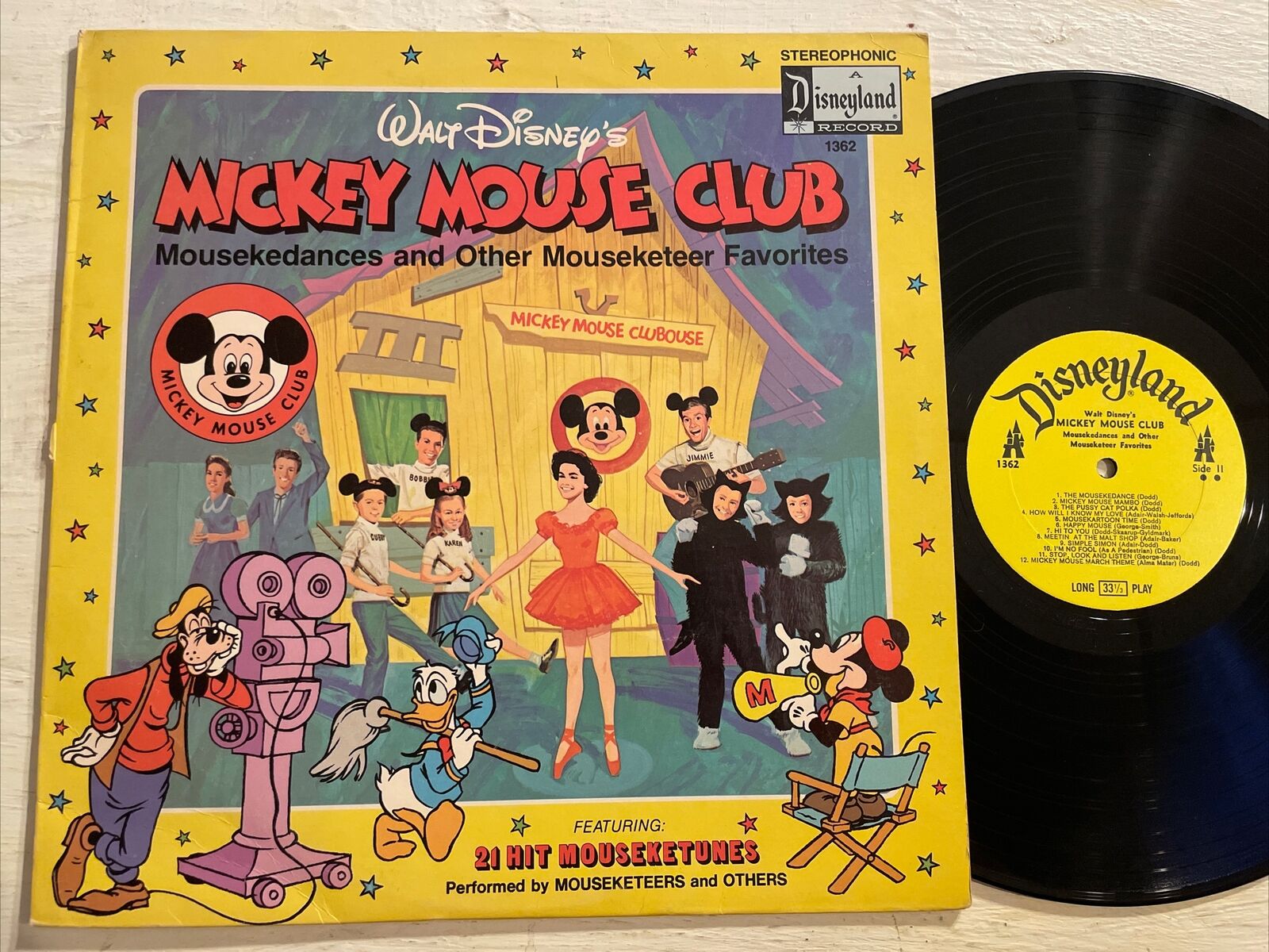 Walt Disney Mickey Mouse Club LP Disneyland Stereo 1975 Annette Jimmie Cubby VG+