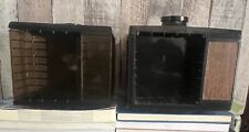 2 Vintage Cassette Tape 8 Track Tape Spinning Carousel Caddy Storage Organizers picture