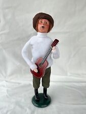 Byers Choice Caroler Irish Musician w/ Red Hair in White Sweater Playing Guitar picture