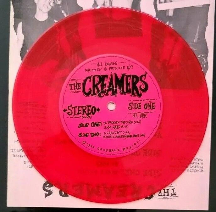 The Creamers 45 RPM Red Vinyl Record - Goofball Music 1988 vintage 