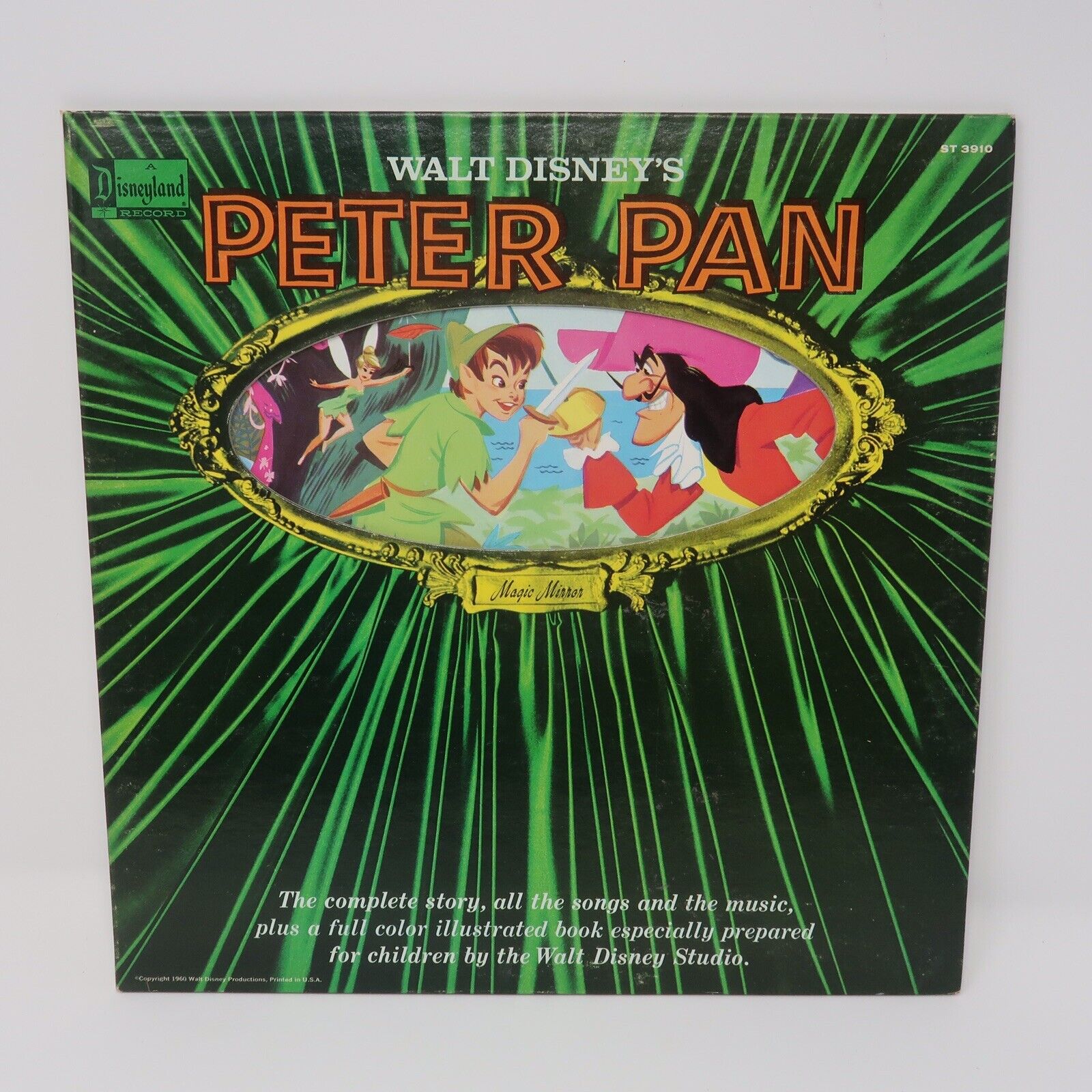 VTG Walt Disney's Story Of Peter Pan LP Vinyl Record 1960 w Full Color Book 1962