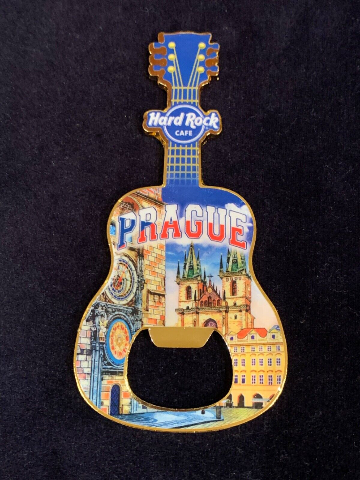 Hard Rock Cafe PRAGUE - V20 City Bottle Opener Guitar Magnet.