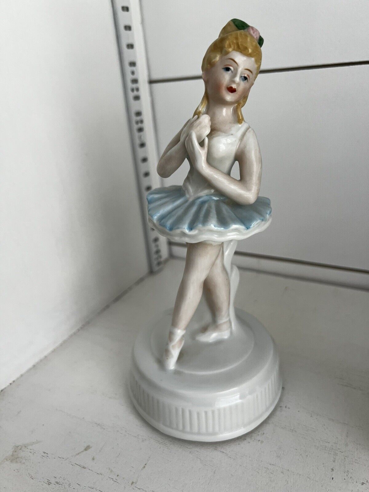 Porcelain Dancing Ballerina Music Box Works Vintage 9” TALL Works Great