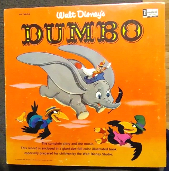 1965 Walt Disney Dumbo Vinyl Album Story Book ST 3904 Baby Mine Casey Jr 33 LP