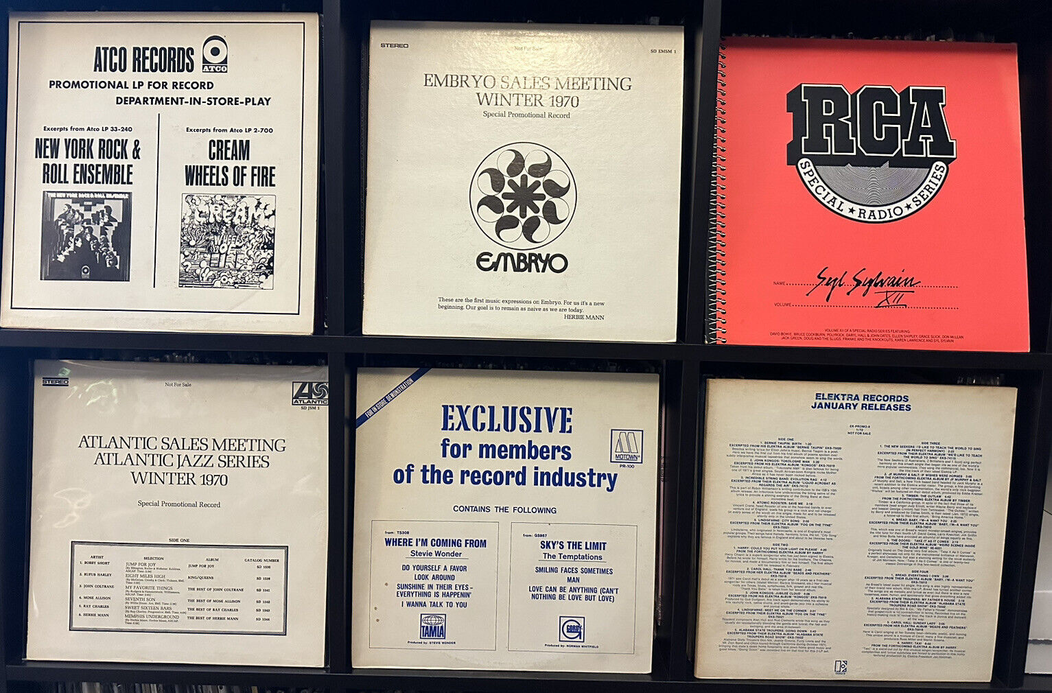Lot Of 6 Rare Promo Vinyl Records Elektra Atlantic Motown RCA 60s 70s