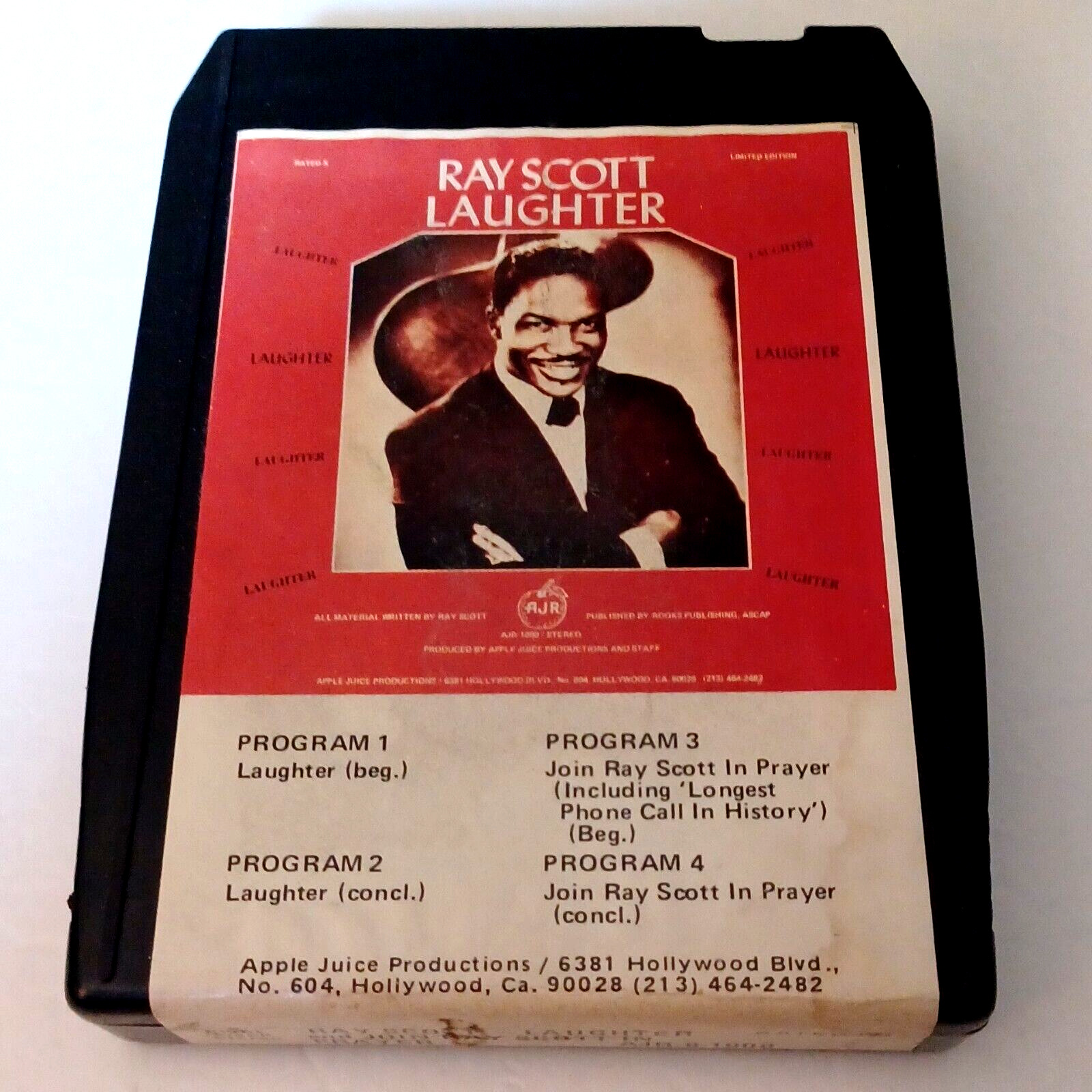Ray Scott Laughter Vintage 8-Track Tape Rare From Apple Juice Prod. Hollywood