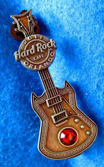 ORLANDO BIRTHSTONE GUITAR SERIES JANUARY GARNET CRYSTAL Hard Rock Cafe PIN LE