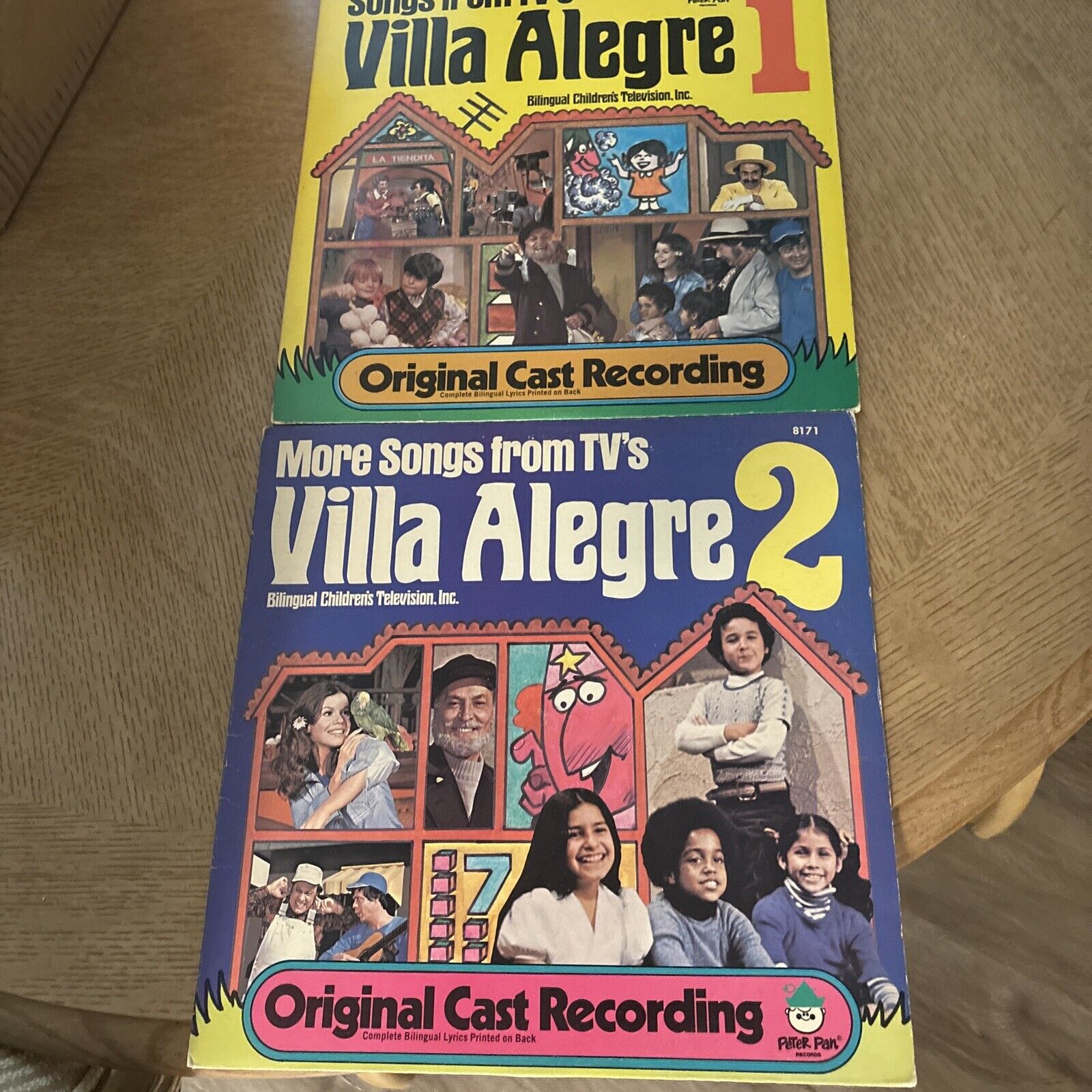 Set Of 1&2 Peter Pan Records Villa Alegre Complete Bilingual Lyrics On Back Set