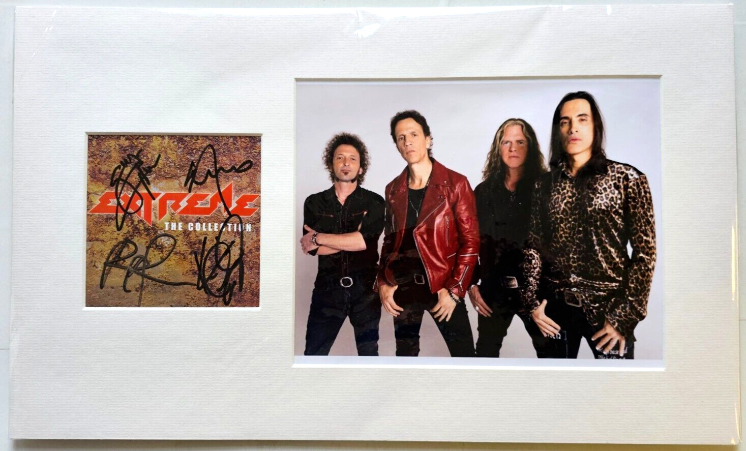 EXTREME Band HAND SIGNED Themed mounted autographs with cert 18 x 12\