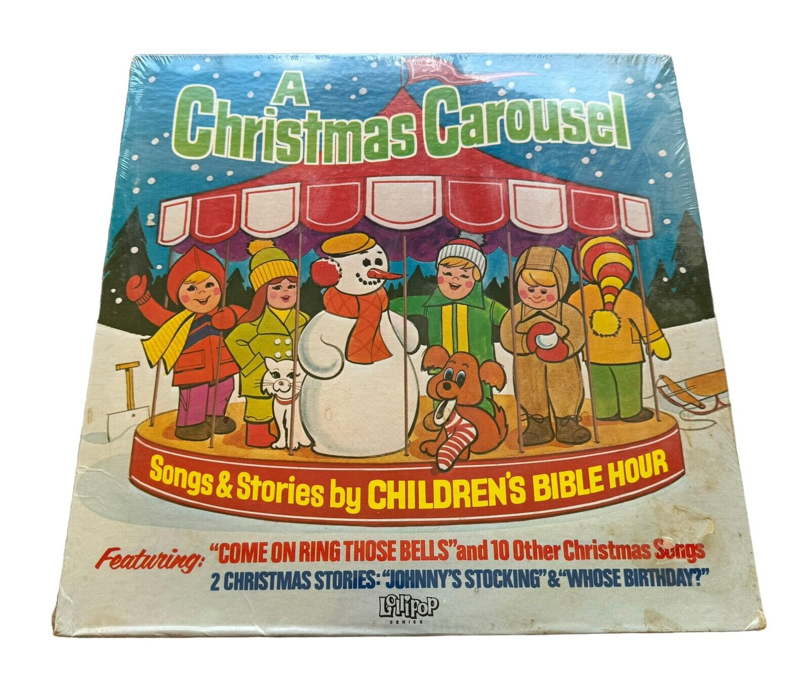 Vintage “A Christmas Carousel” Children’s Bible Hour Vinyl LP 1998 Lollipop New