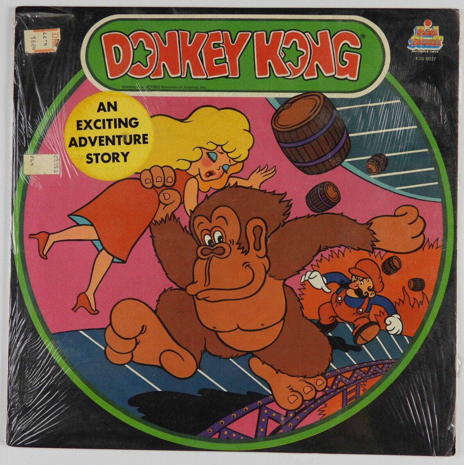 1983 Donkey Kong Goes Home Nintendo Vinyl KSS-5037  Record LP Kid Stuff