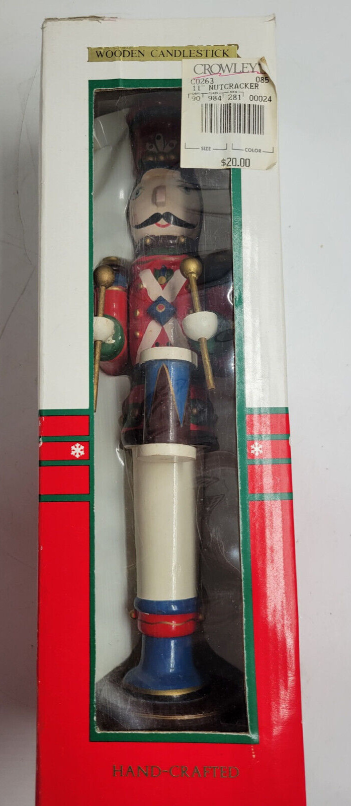 Kurt S Adler 11.5” Wooden Candle Stick Nutcracker Old World Drum Santa's World