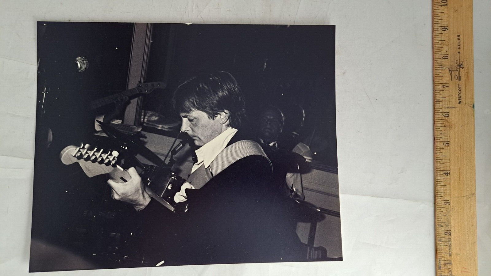 Original Photo Michael J. Fox Plays Guitar Black & White 8x10