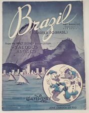 VINTAGE Walt Disney Brazil Sheet Music Saludos Amigos 1942 Donald Duck picture