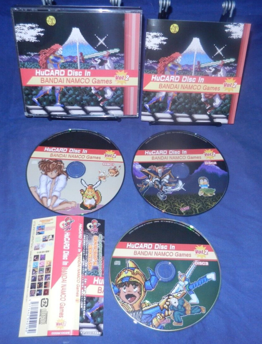 HuCARD Disc in BANDAI NAMCO Games Vol 2 OST, 3 CDs-LN, JAPAN, w/Obi Strip,Manual
