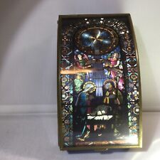Vintage Sankyo Japan Music Jewelry Box Plays Ave Marie, Nativity Scene picture