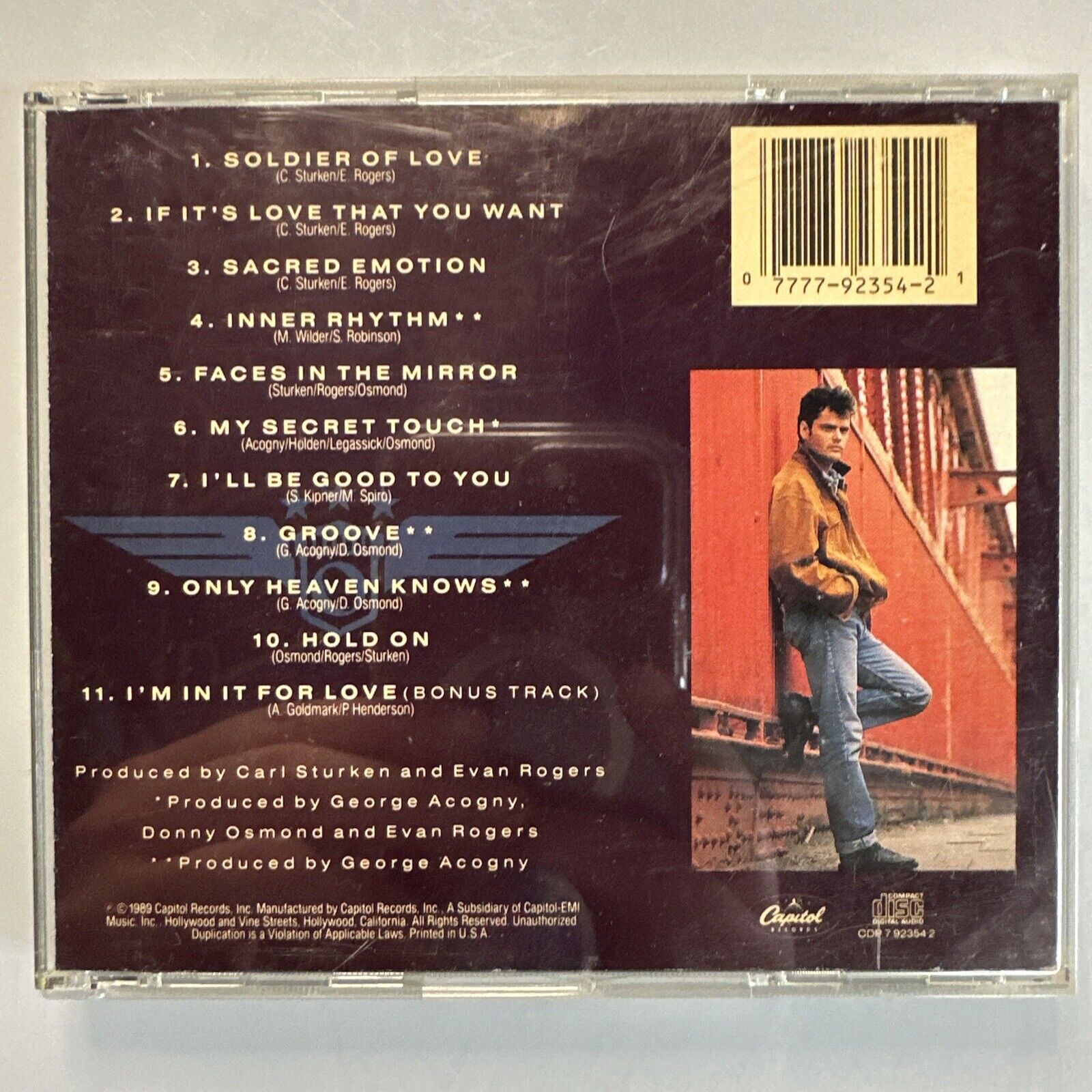 Donny Osmond by Donny Osmond (CD, Apr-1989, Capitol/EMI Records) No Front Cover