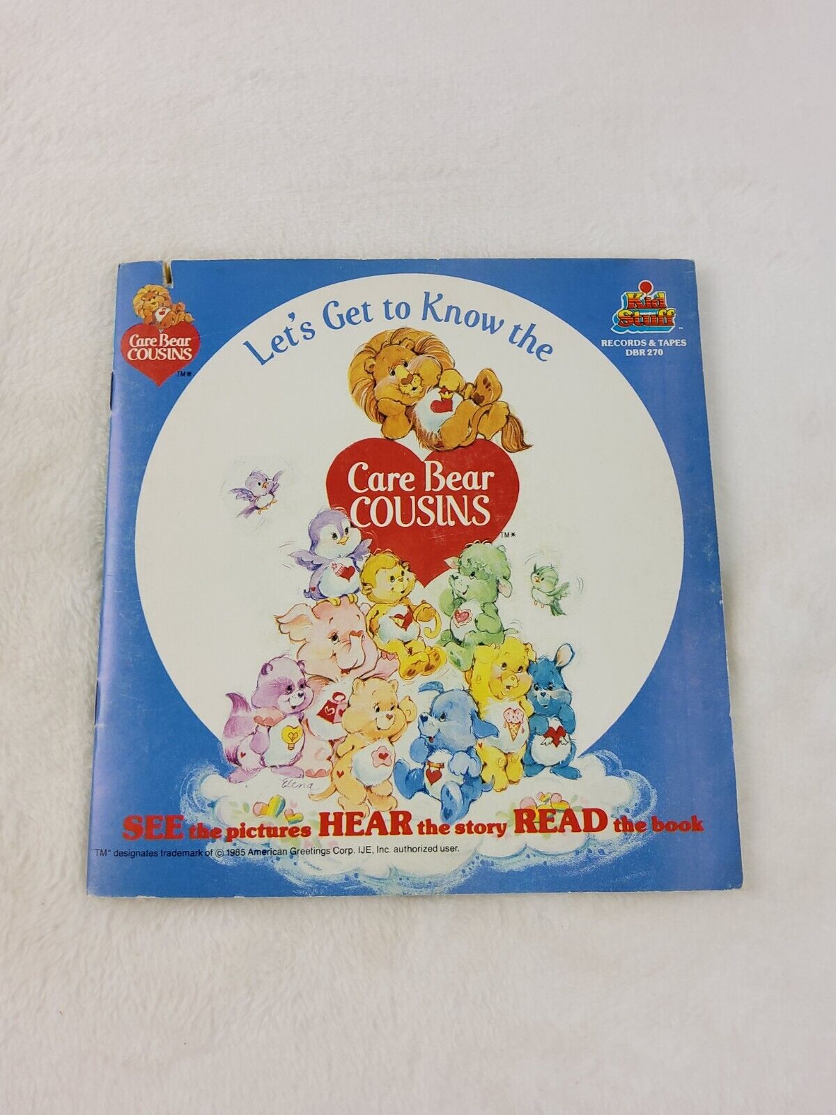 Vintage Care Bears Cousins Book & Record 1985 Lets Get To Know See Hear Read 270
