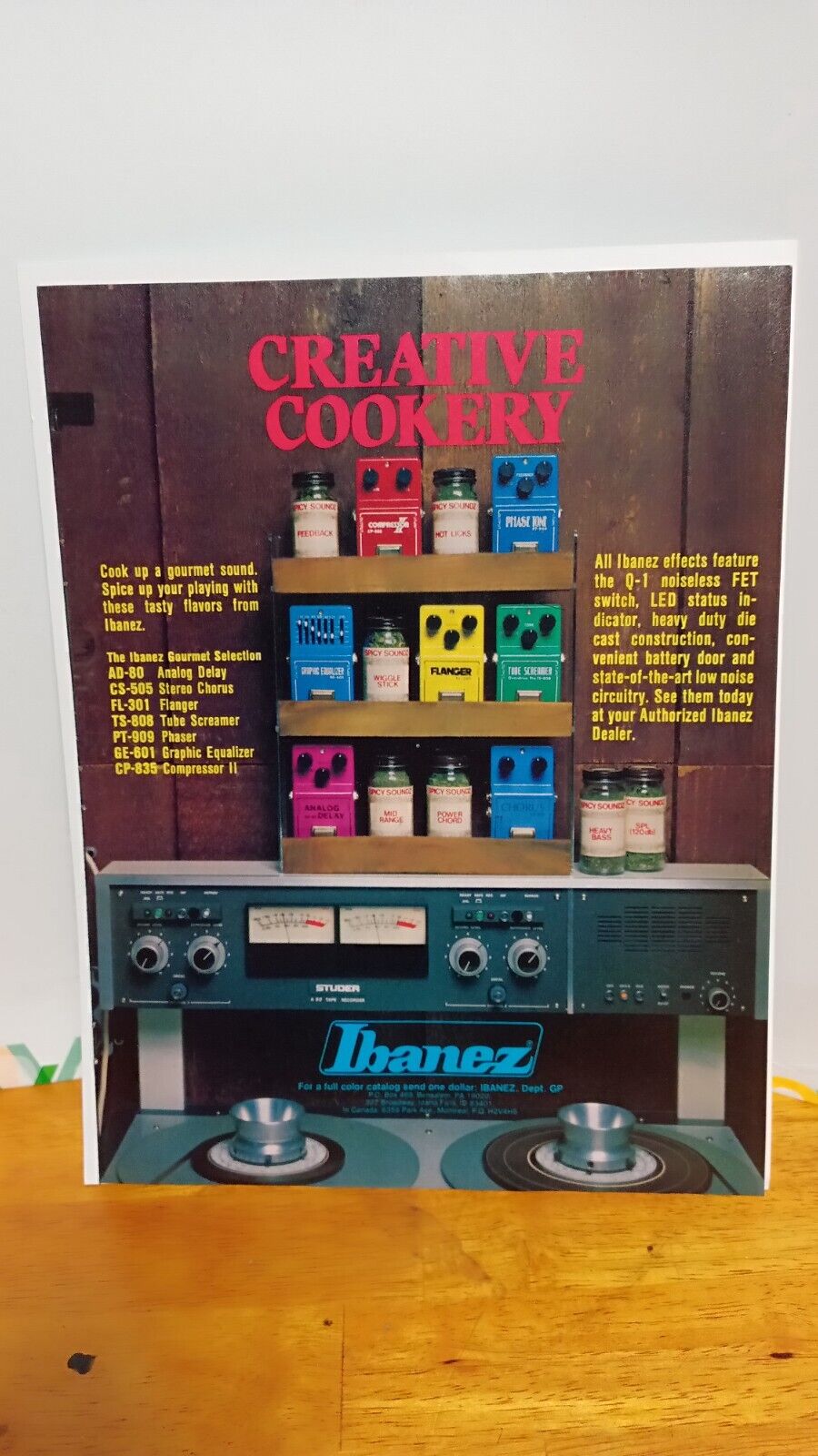IBANEZ GUITAR EFFECTS PEDAL VINTAGE 1981 - PRINT AD.  11 X 8.5  m1