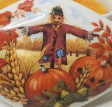 Vtg Music Box Porcelain Scarecrow Fall Leaves Limited Edition Royal Yarmouth  picture