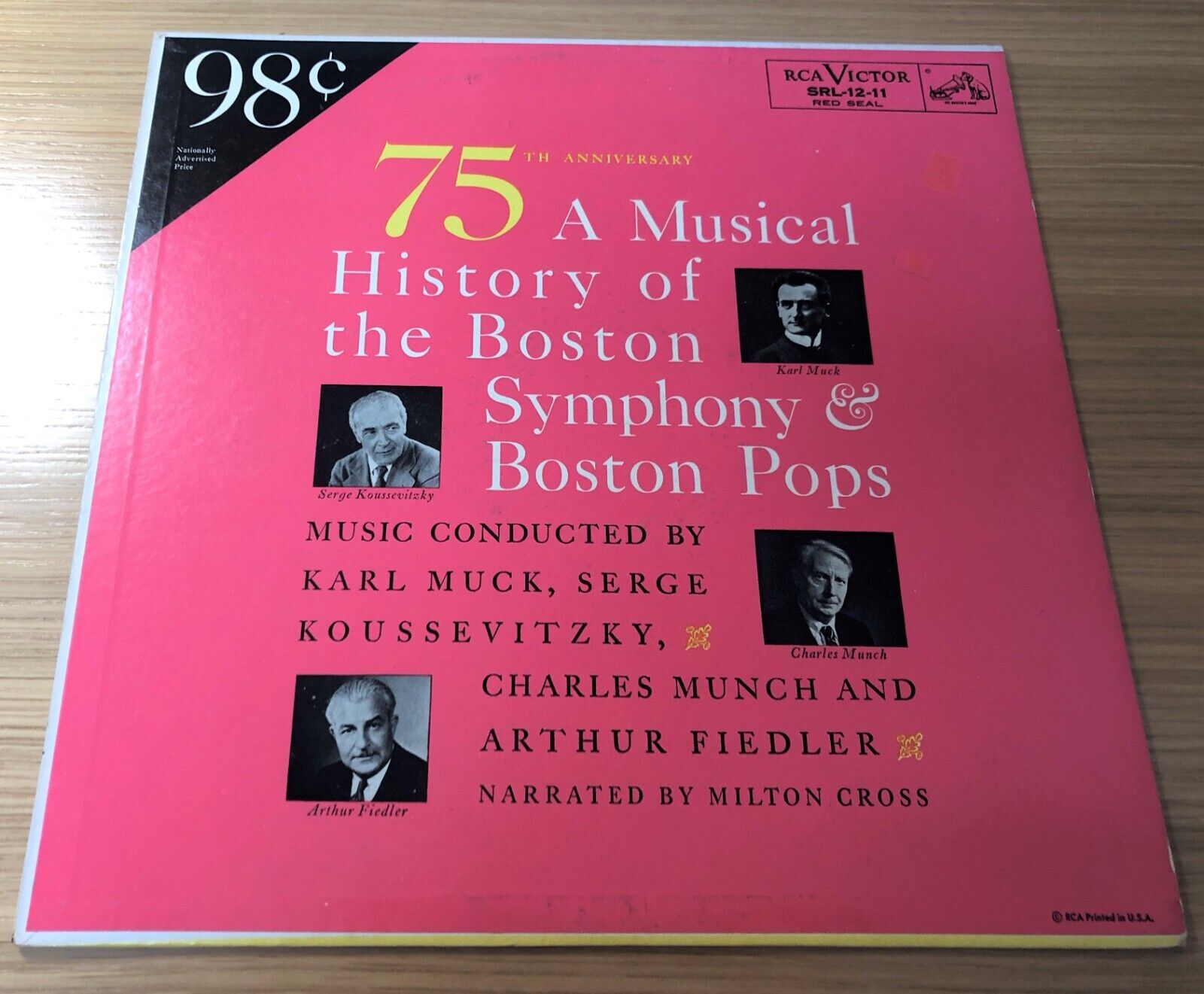 BOSTON POPS 75TH ANNIVERSARY 1956 RCA Victor SRL-12-11 12” vintage vinyl