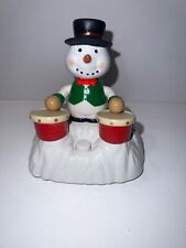 Vintage Chain Fong Snowman Animated Playing Drums Christmas Musical FREE BATTERY picture