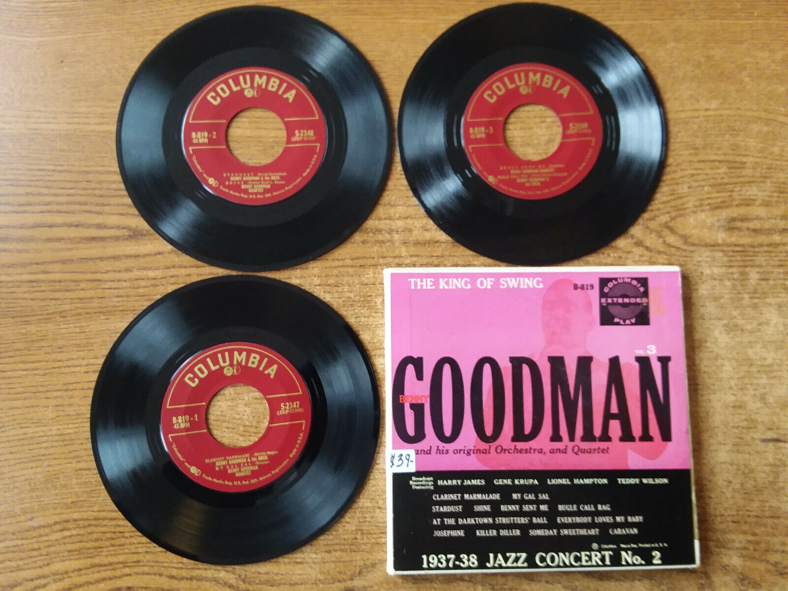 1955 MINT-EXC BENNY GOODMAN-1937-38 Jazz Concert #2-The King Of Swing Vol. 3 45S