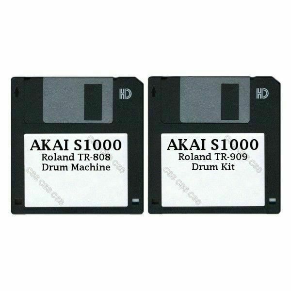 Akai S1000 Set of Two Floppy Disks Roland TR-808 Drum Machine & TR-909 Drum Kit
