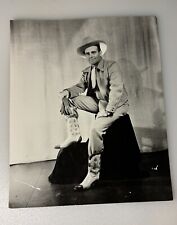 Vintage Bob Wills 1940s Cowboy Boots Texas Portrait Studio Photograph 9x7 picture