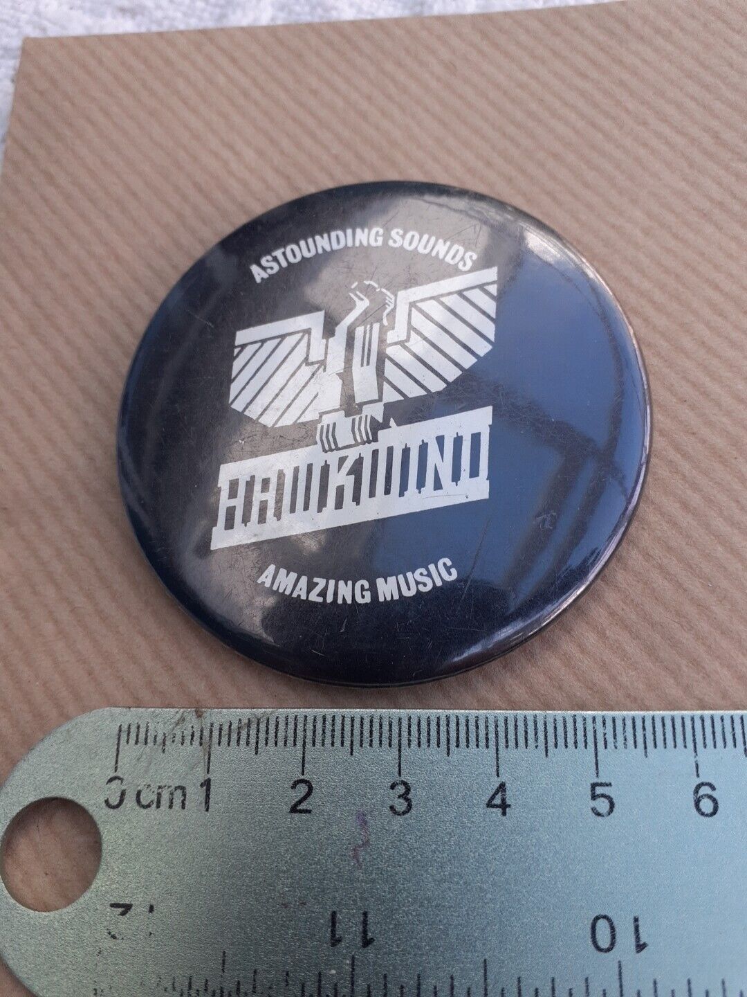 Vintage Hawkwind Astounding Sounds Very Large Pin Badge 