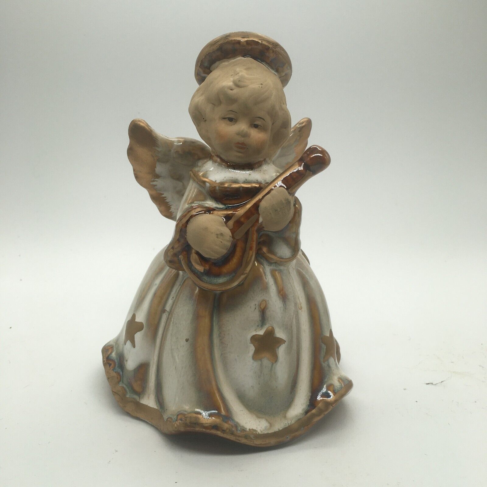 Vintage Angel with Guitar Ceramic Bell