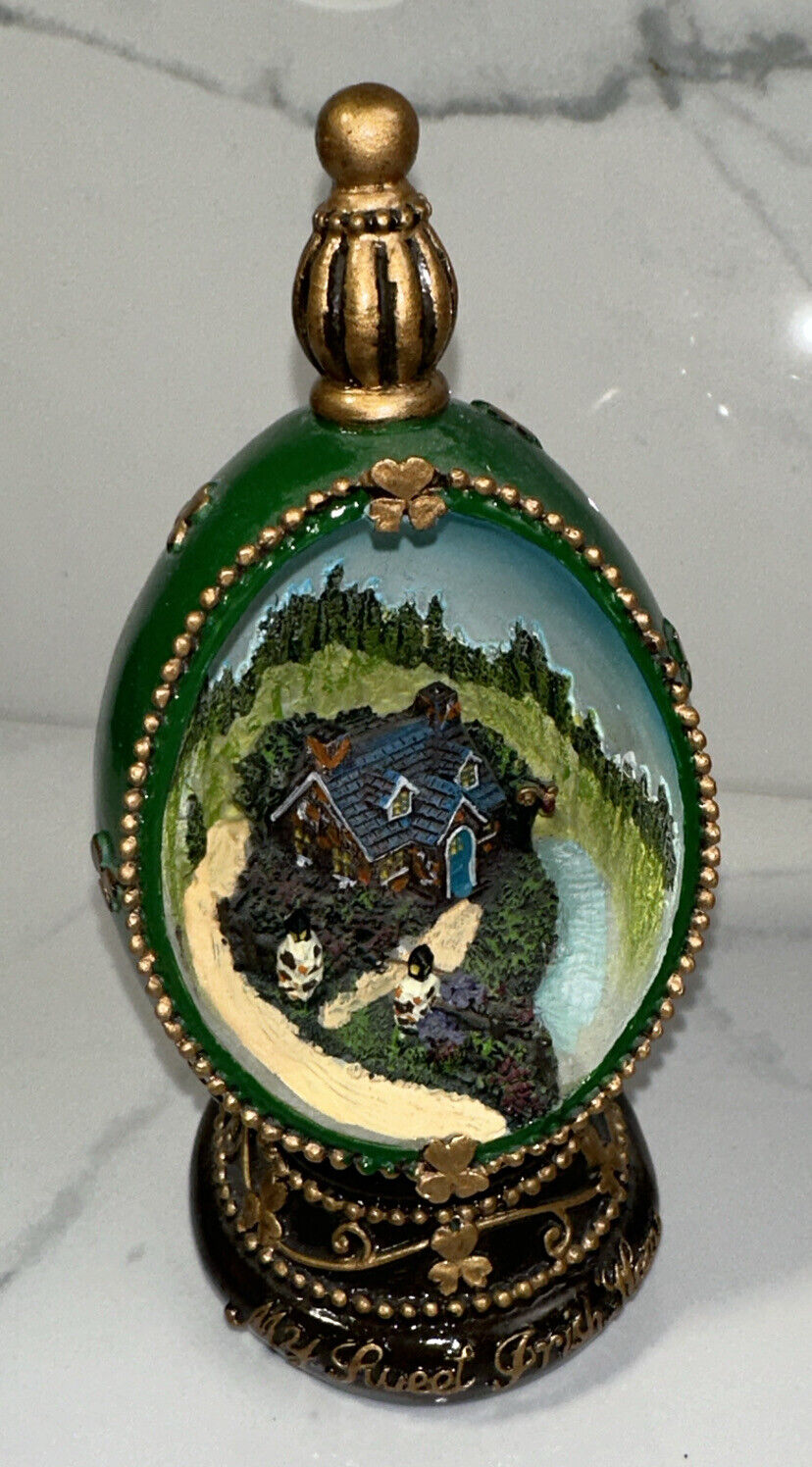 Vintage Hand-Painted Porcelain my sweet irish home musical Decor Lights Up