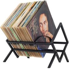 Vinyl Record Stand - Black Metal Record Storage Rack - 75-100 Lp Album Holder picture